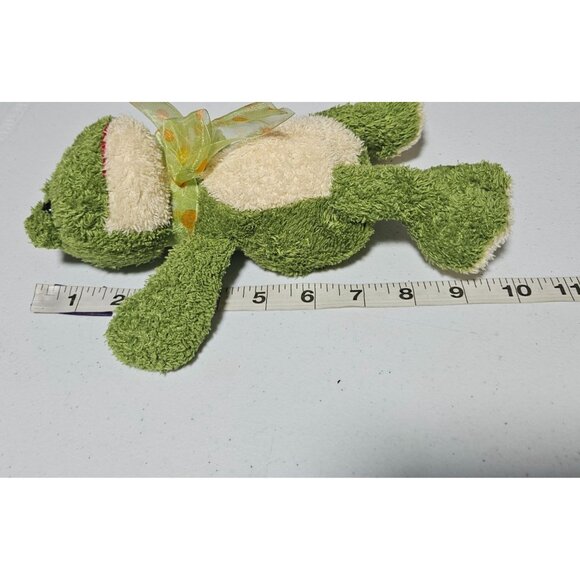 Frog 9 inch Plush Green Toad Polka Dot Scarf Spring Stuffed Animal Toy - Picture 5 of 6